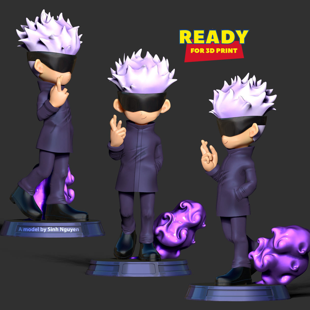 Satoru Gojo chibi 3D print model_4