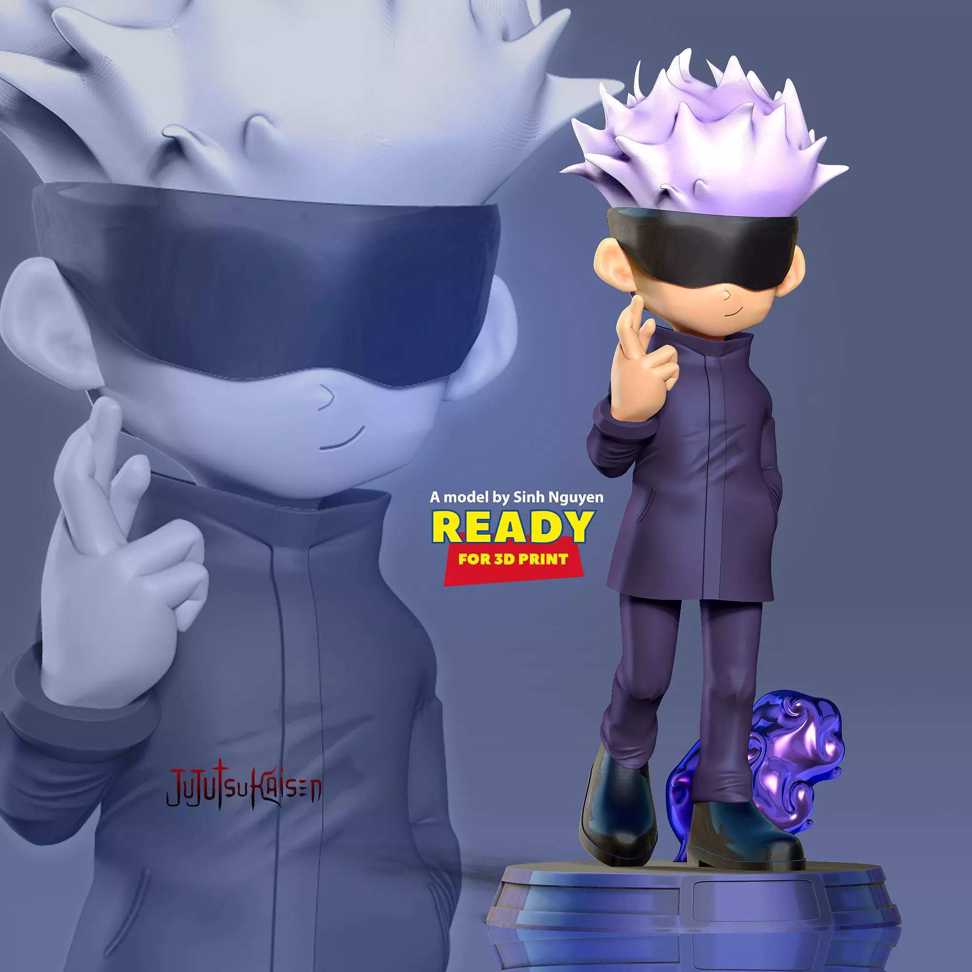 Satoru Gojo chibi 3D print model_0