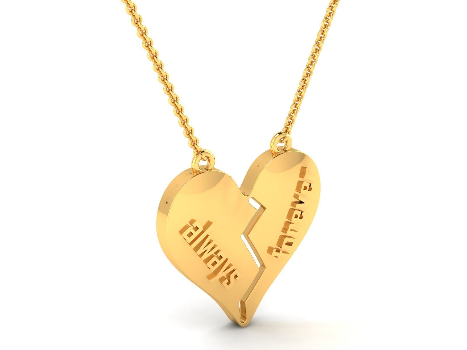 Women Love Heart Pendant 3dm STL OBJ FBX Render Details 3D print model_2