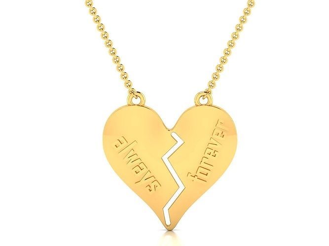 Women Love Heart Pendant 3dm STL OBJ FBX Render Details 3D print model