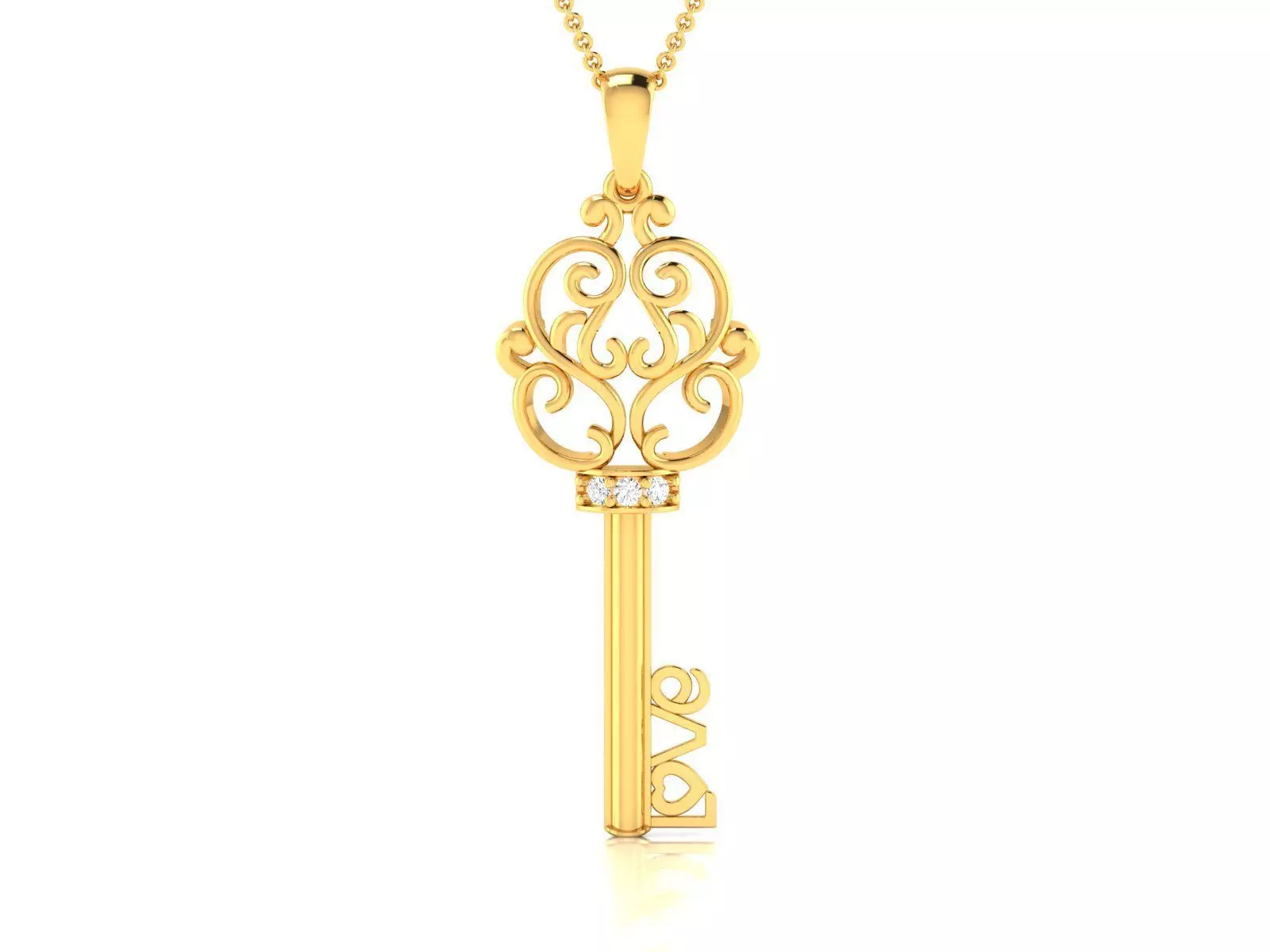 Women Key Pendant 3dm STL OBJ FBX Render Details 3D print model_0