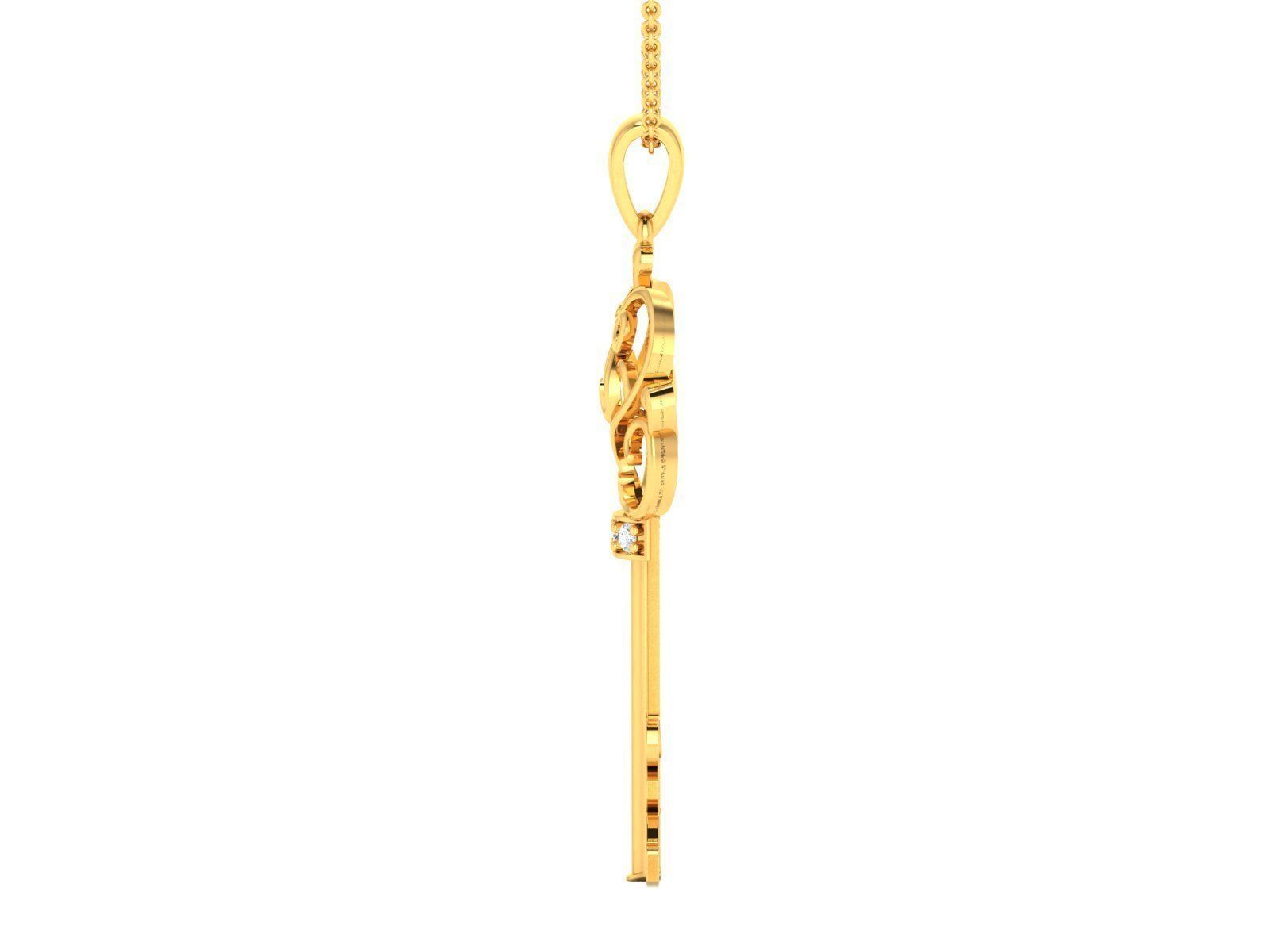 Women Key Pendant 3dm STL OBJ FBX Render Details 3D print model_4