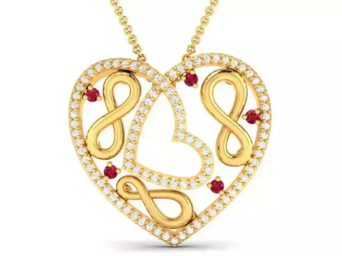 Women Love Heart Pendant 3dm STL OBJ FBX Render Details