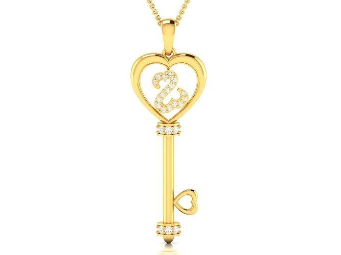 Women Key Pendant 3dm STL OBJ FBX Render Details 3D print model