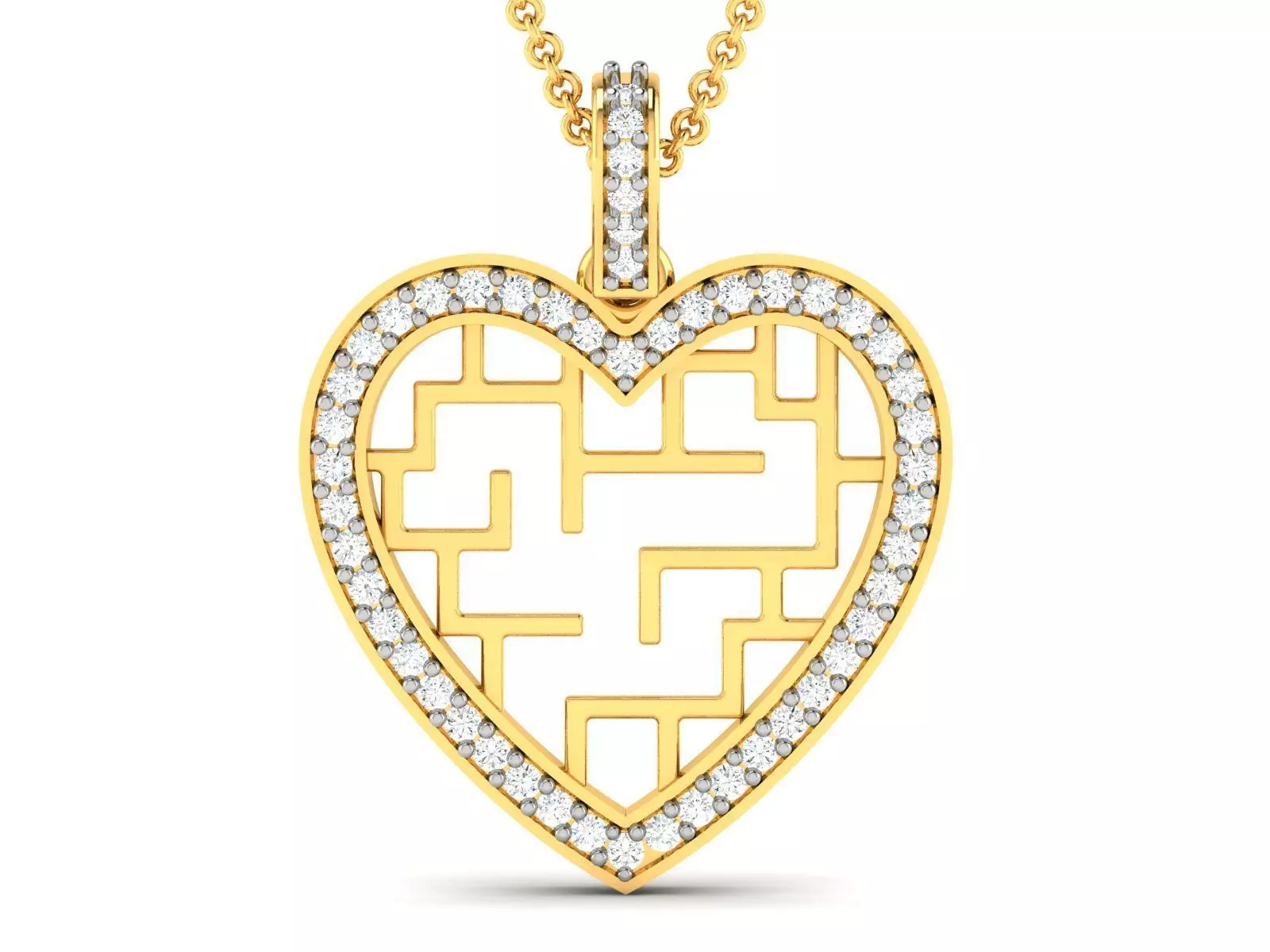 Women Love Heart Pendant 3dm STL OBJ FBX Render Details 3D print model