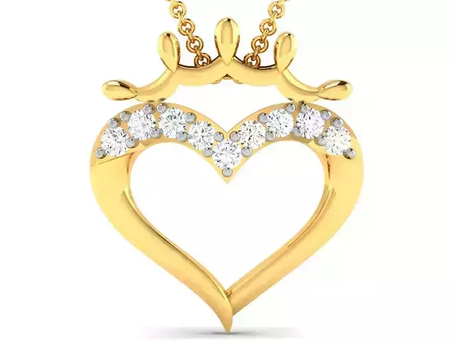 Women Love Heart Pendant 3dm STL OBJ FBX Render Details