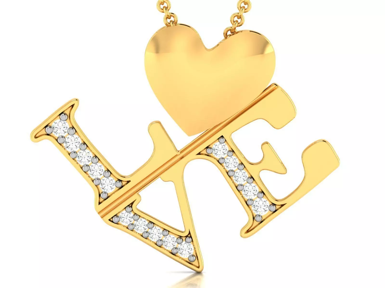 Women Love Heart Pendant 3dm STL OBJ FBX Render Details 3D print model