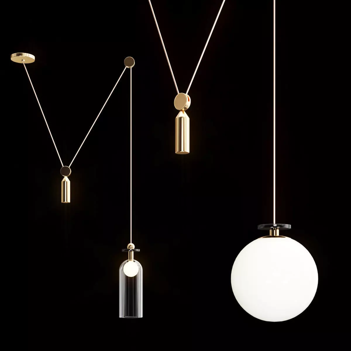 Shape Up Pendant - Globe Cylinder 3D model