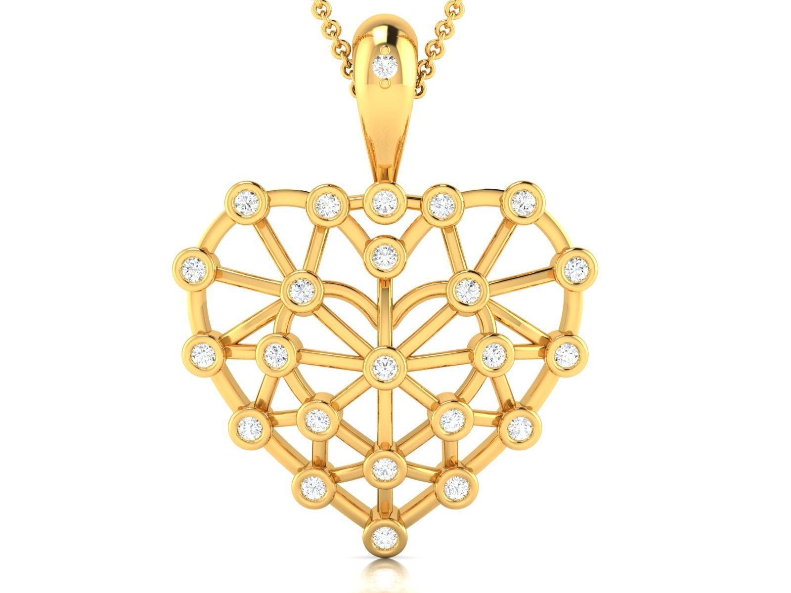 Women Love Heart Pendant 3dm STL OBJ FBX Render Details 3D print model_3