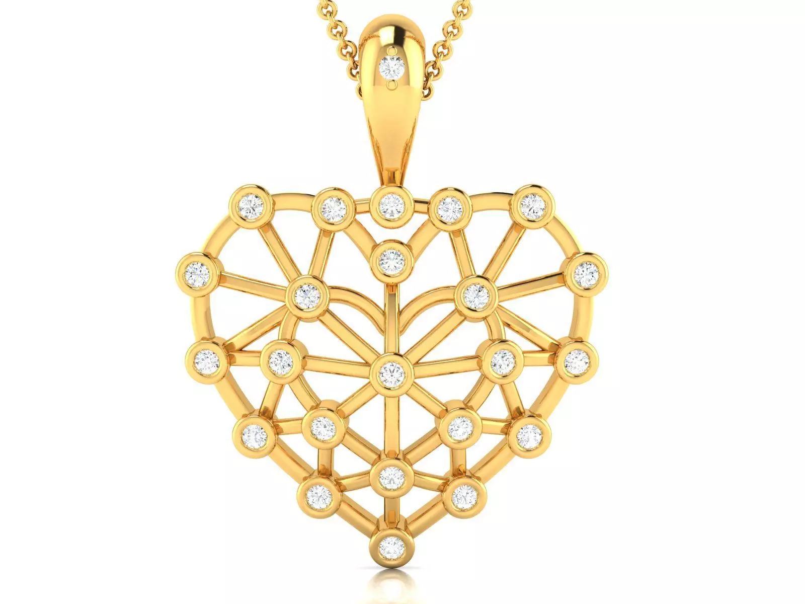 Women Love Heart Pendant 3dm STL OBJ FBX Render Details 3D print model_0