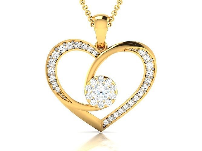 Women Love Heart Pendant 3dm STL OBJ FBX Render Details 3D print model