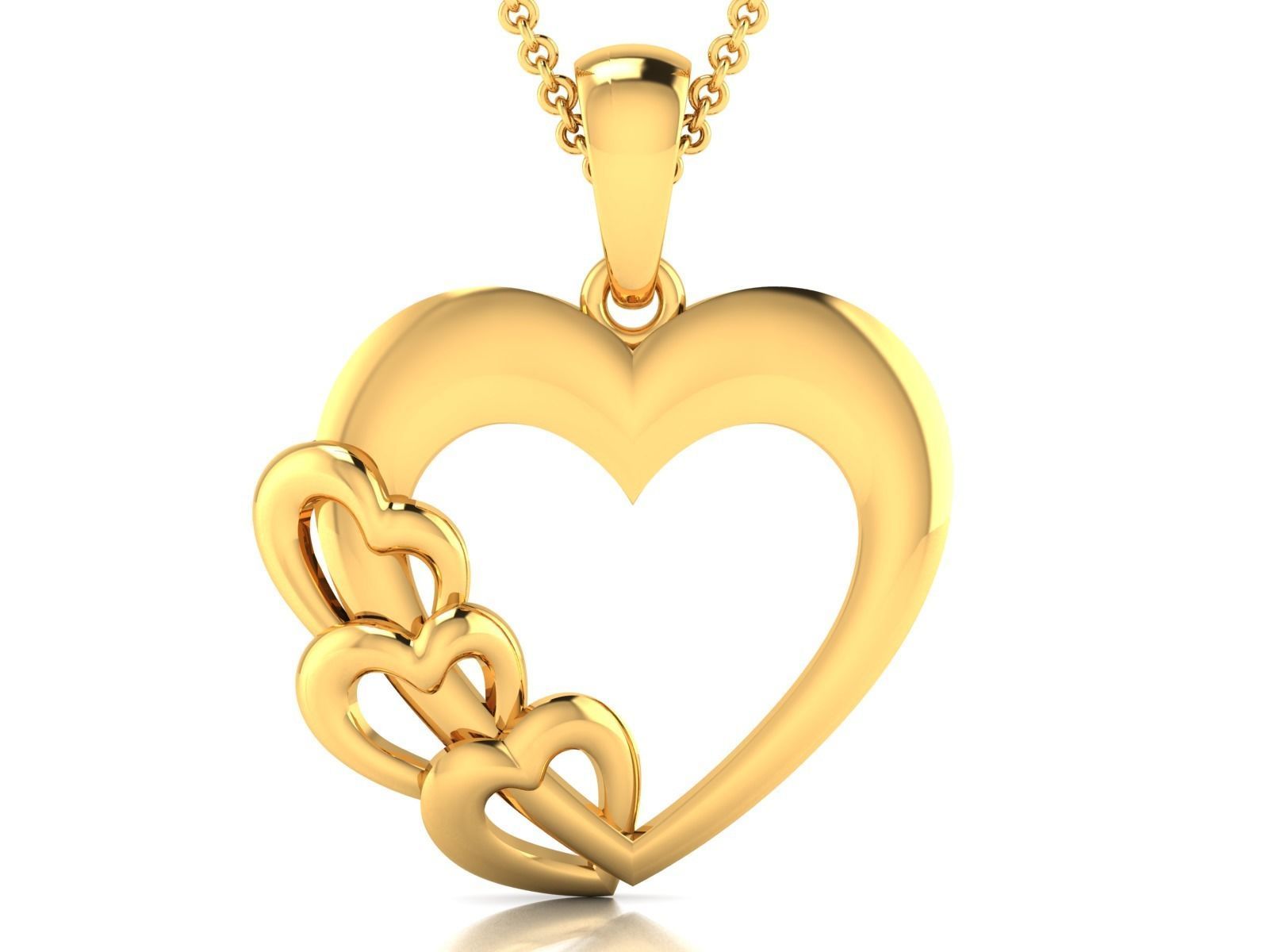 Women Love Heart Pendant 3dm STL OBJ FBX Render Details 3D print model_3
