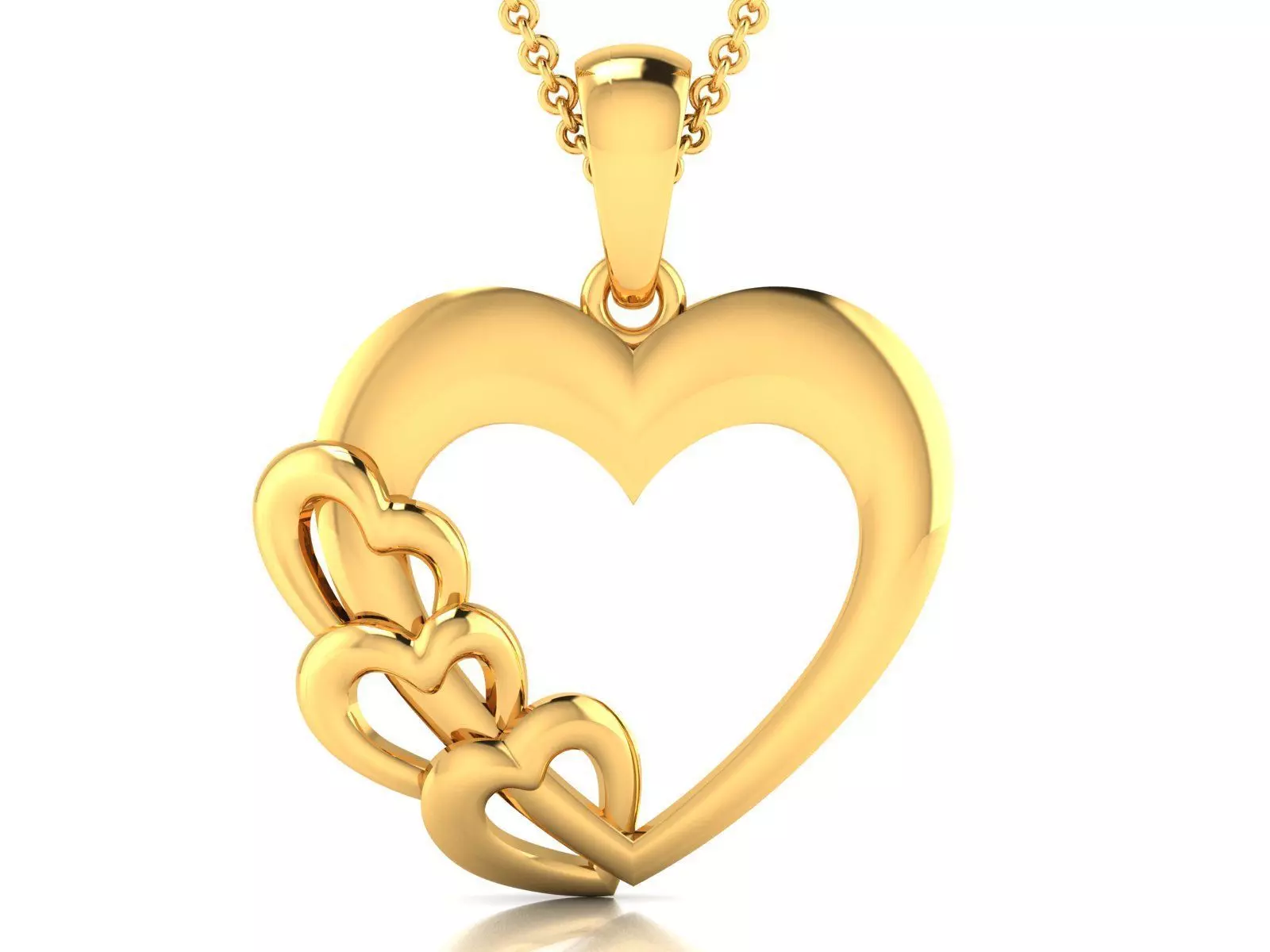 Women Love Heart Pendant 3dm STL OBJ FBX Render Details 3D print model_0