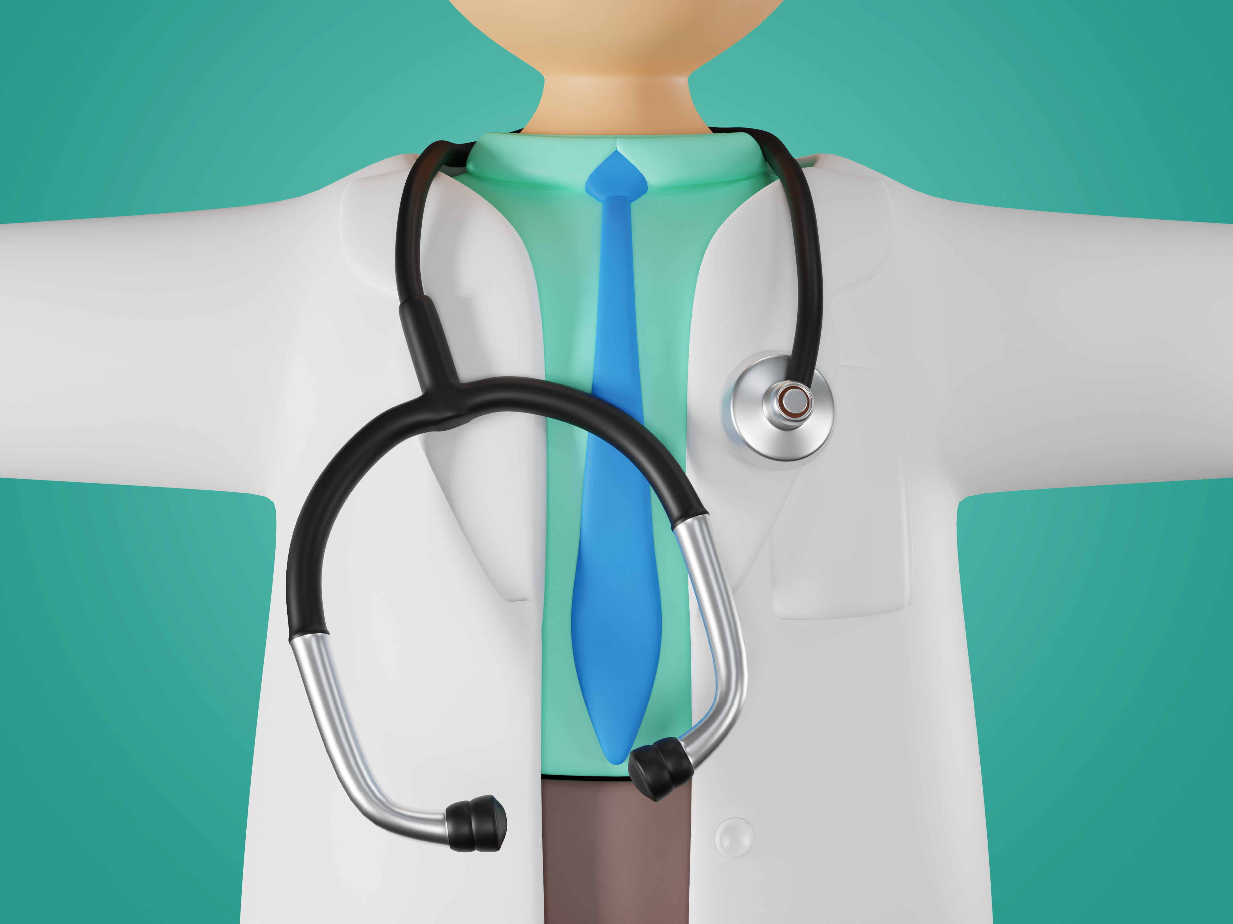 Physician Character Cartoon Minimal style 3D model_13