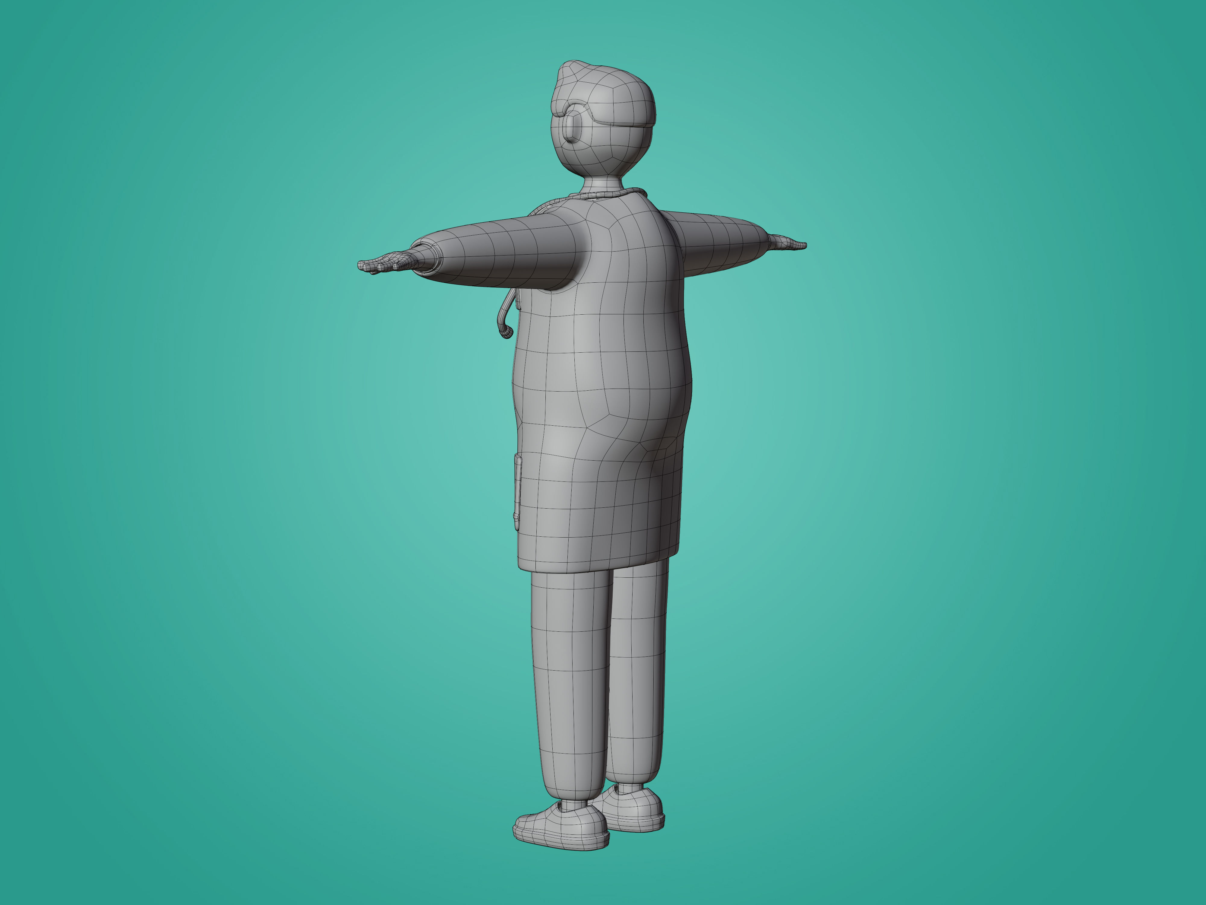 Physician Character Cartoon Minimal style 3D model_22