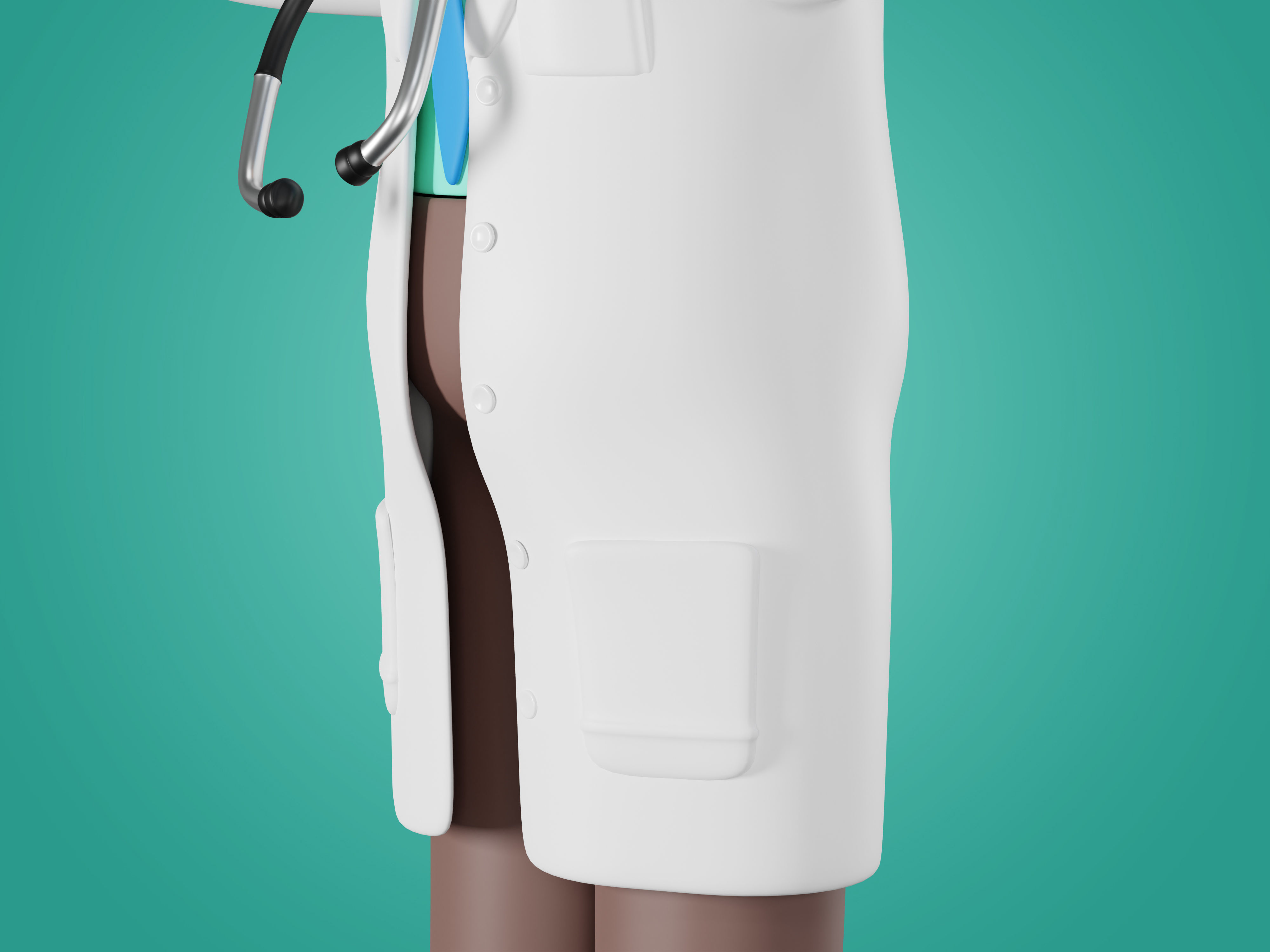 Physician Character Cartoon Minimal style 3D model_15