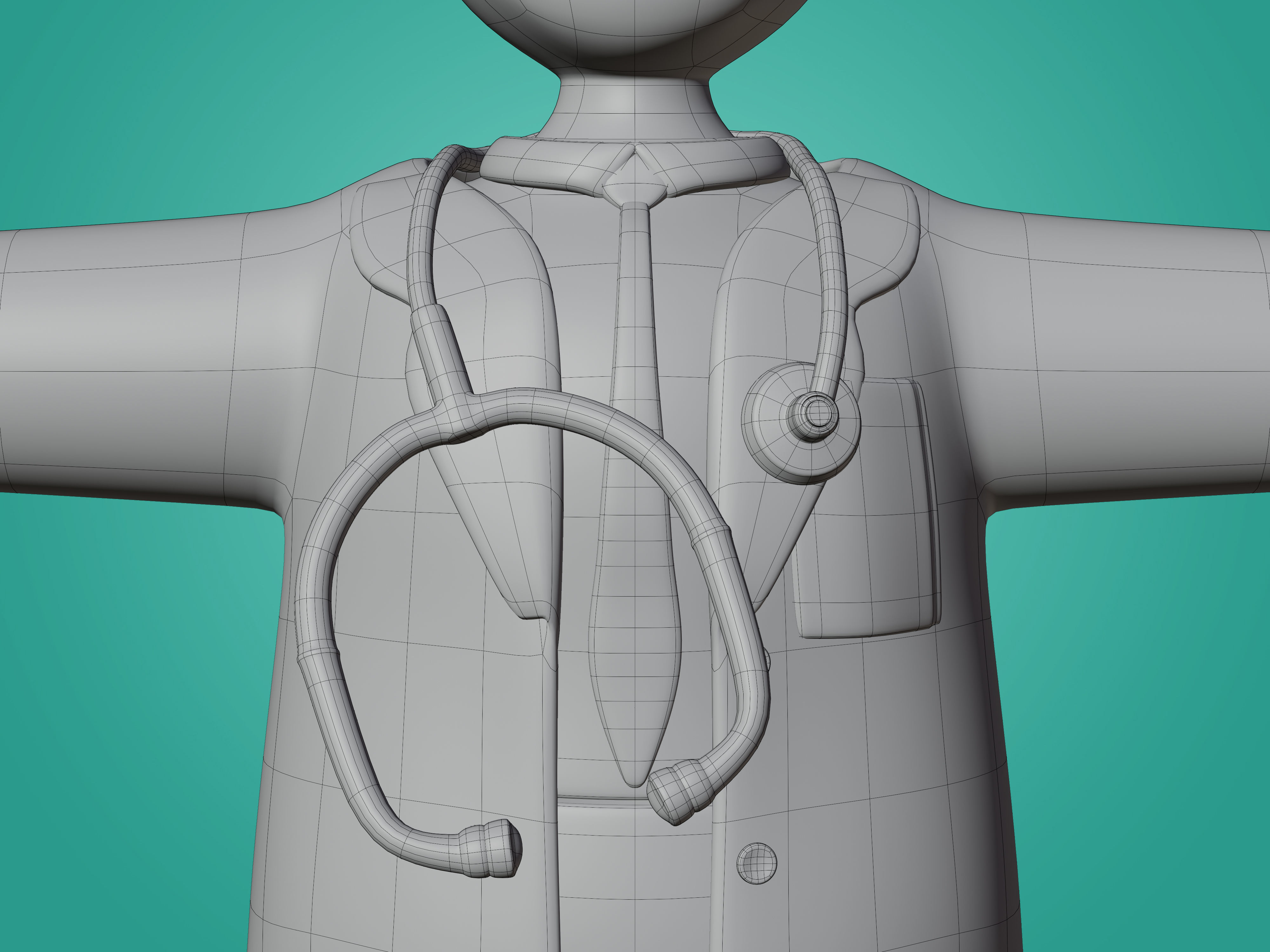 Physician Character Cartoon Minimal style 3D model_27