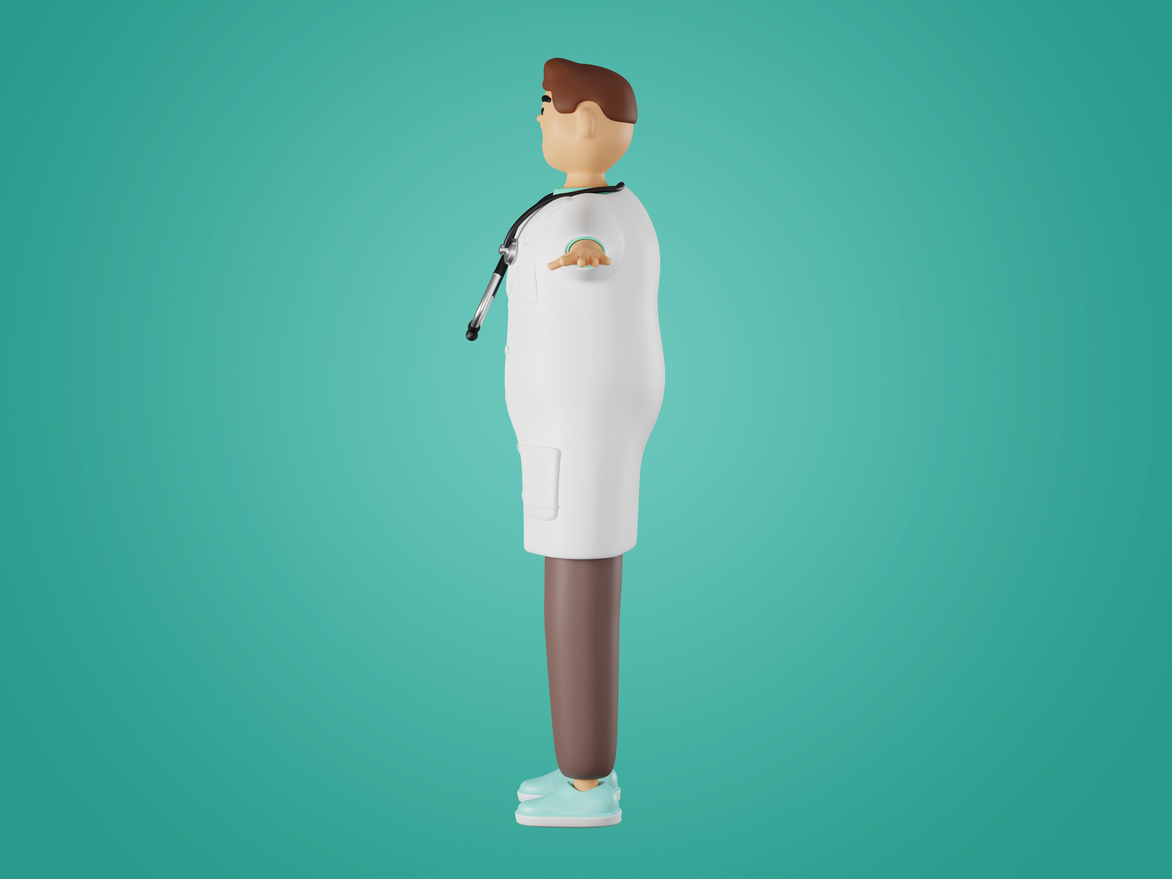 Physician Character Cartoon Minimal style 3D model_6
