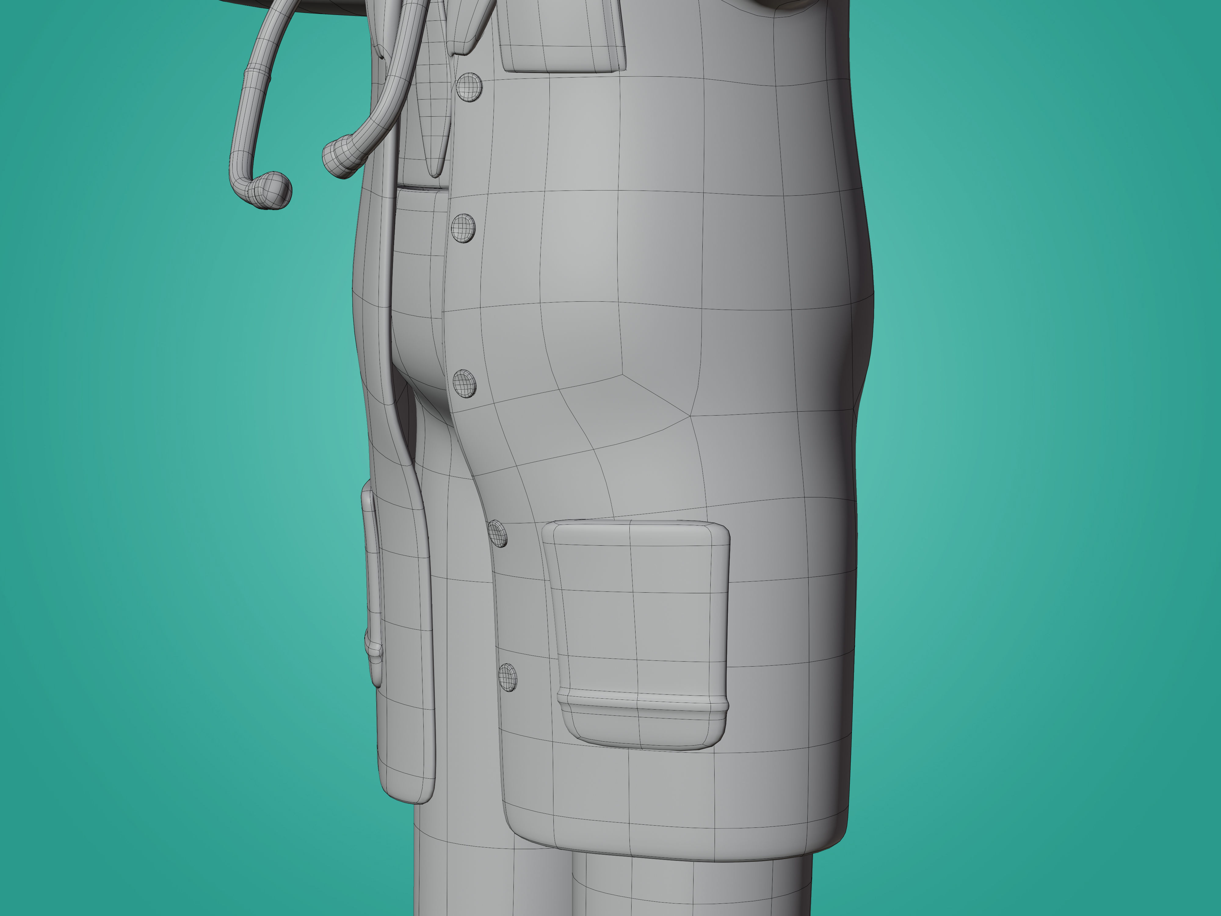 Physician Character Cartoon Minimal style 3D model_30