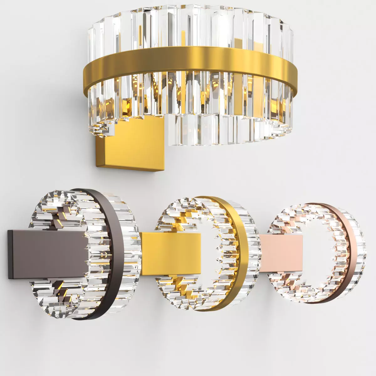 SATURNO crystal wall sconce 3D model