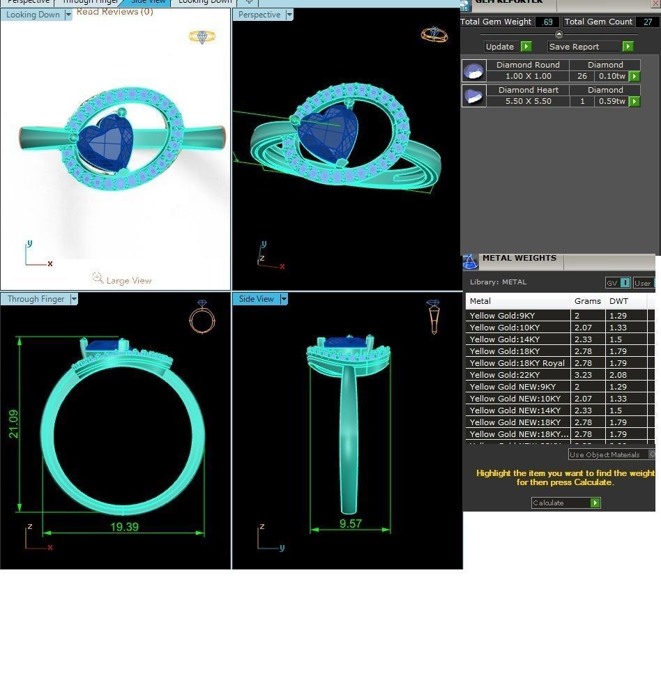 Heart Stone Ring 3dm STL OBJ FBX Render Details 3D print model_8
