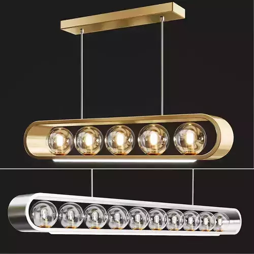 INGERLINE pendant light with six bulbs hanging from ceiling