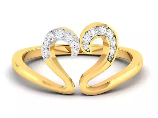 Engagement Heart Ring 3dm STL OBJ FBX Render Details 3D print model