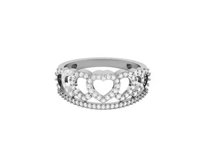 Women Heart Ring 3dm STL OBJ FBX Render Details