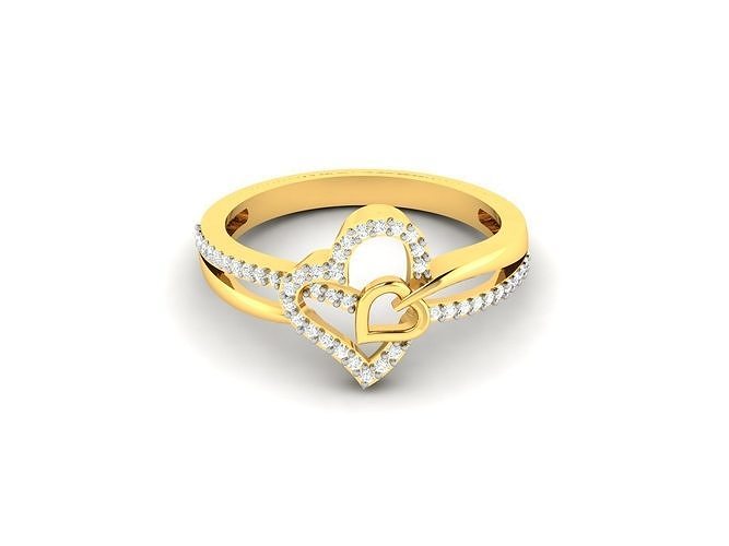 Women Heart Ring 3dm STL OBJ FBX Render Details 3D print model