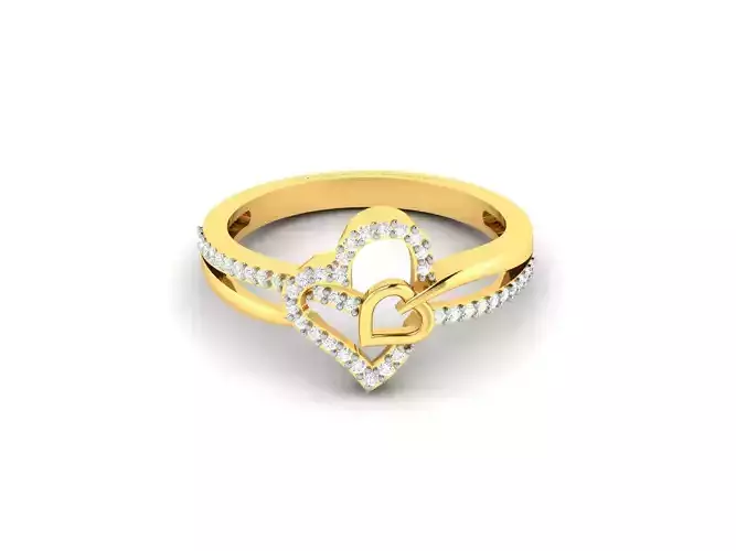 Women Heart Ring 3dm STL OBJ FBX Render Details 3D print model