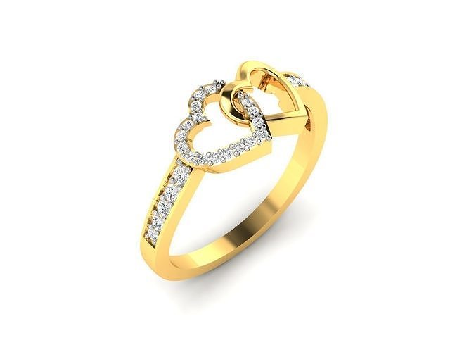 Women Heart Ring 3dm STL OBJ FBX Render Details 3D print model