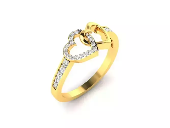 Women Heart Ring 3dm STL OBJ FBX Render Details 3D print model