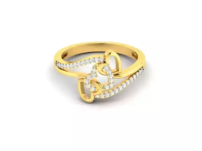 Women Heart Ring 3dm STL OBJ FBX Render Details 3D print model