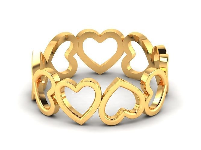 Women Heart Ring 3dm STL OBJ FBX Render Details 3D print model