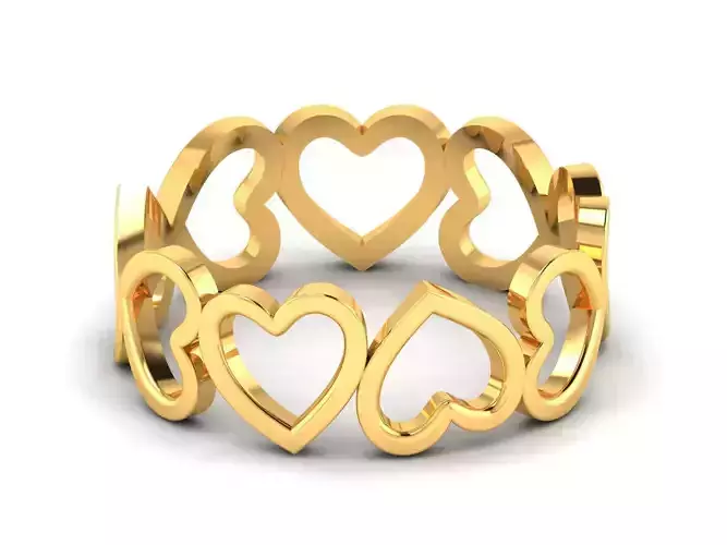 Women Heart Ring 3dm STL OBJ FBX Render Details 3D print model