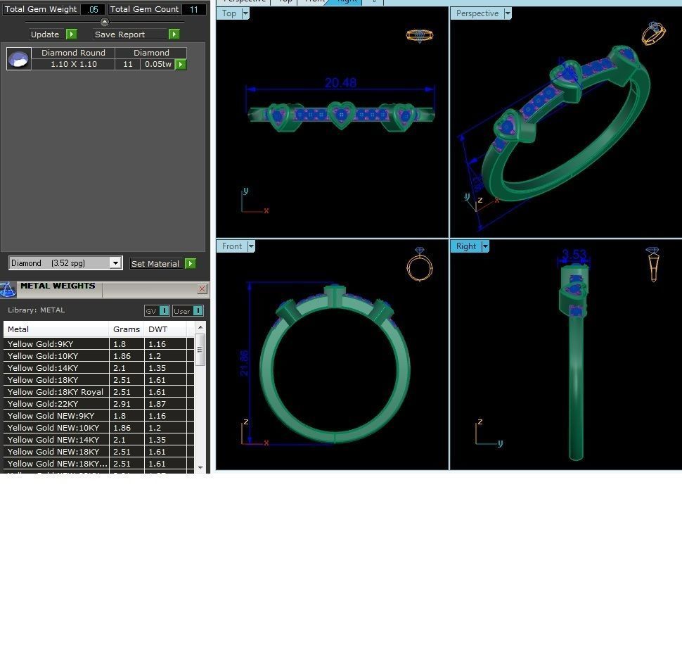 Women Heart Ring 3dm STL OBJ FBX Render Details 3D print model_6