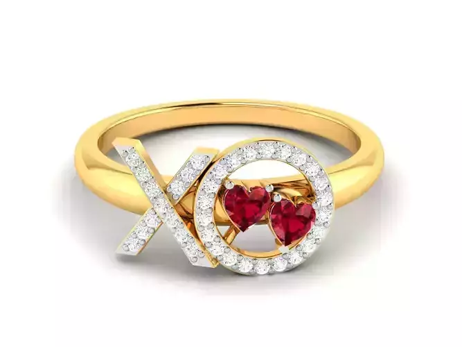 Women Heart Stone Ring 3dm STL OBJ FBX Render Details 3D print model