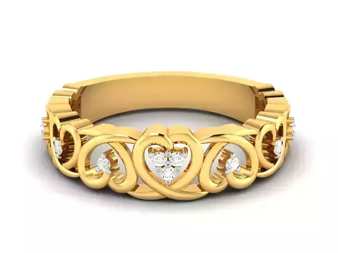 Women Heart Ring 3dm STL OBJ FBX Render Details 3D print model