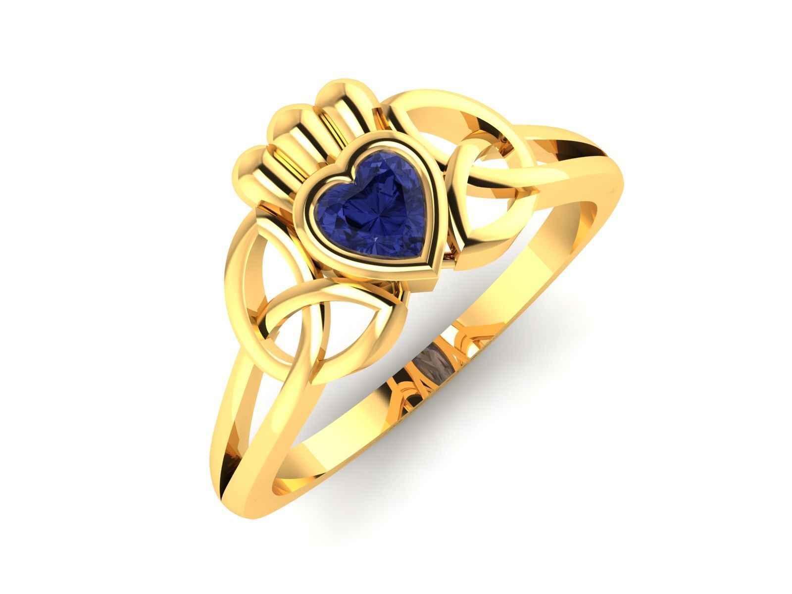 Women Heart Rings 3dm STL OBJ FBX Render Details 3D print model_3