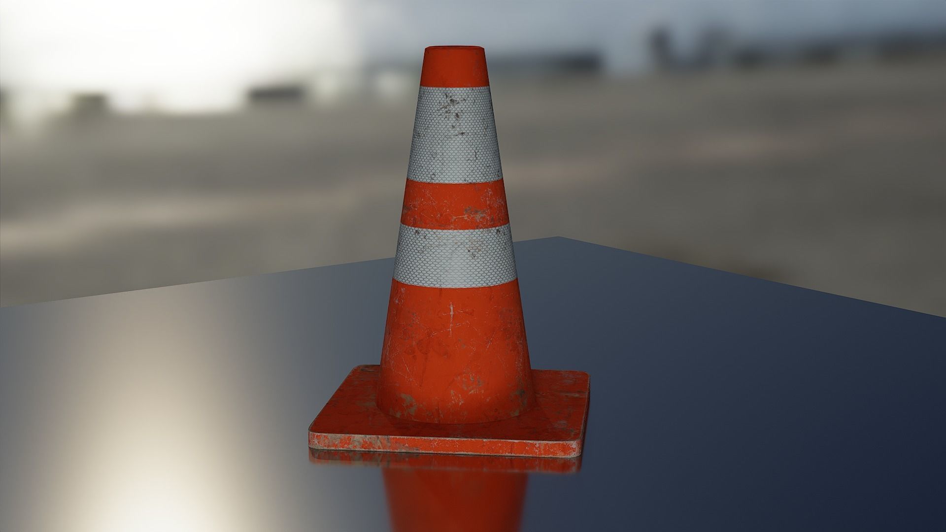 Traffic cone Low-poly 3D model_1