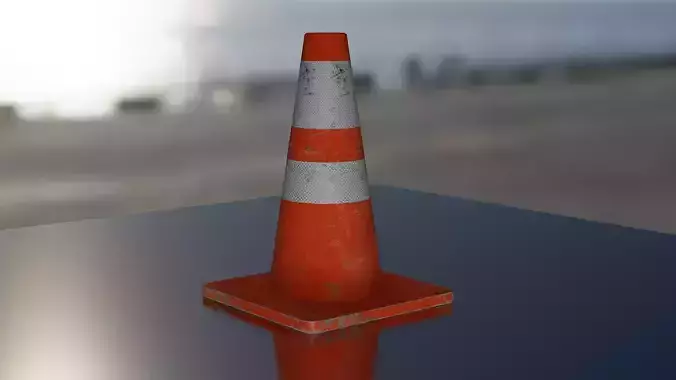 Traffic cone Low-poly 3D model