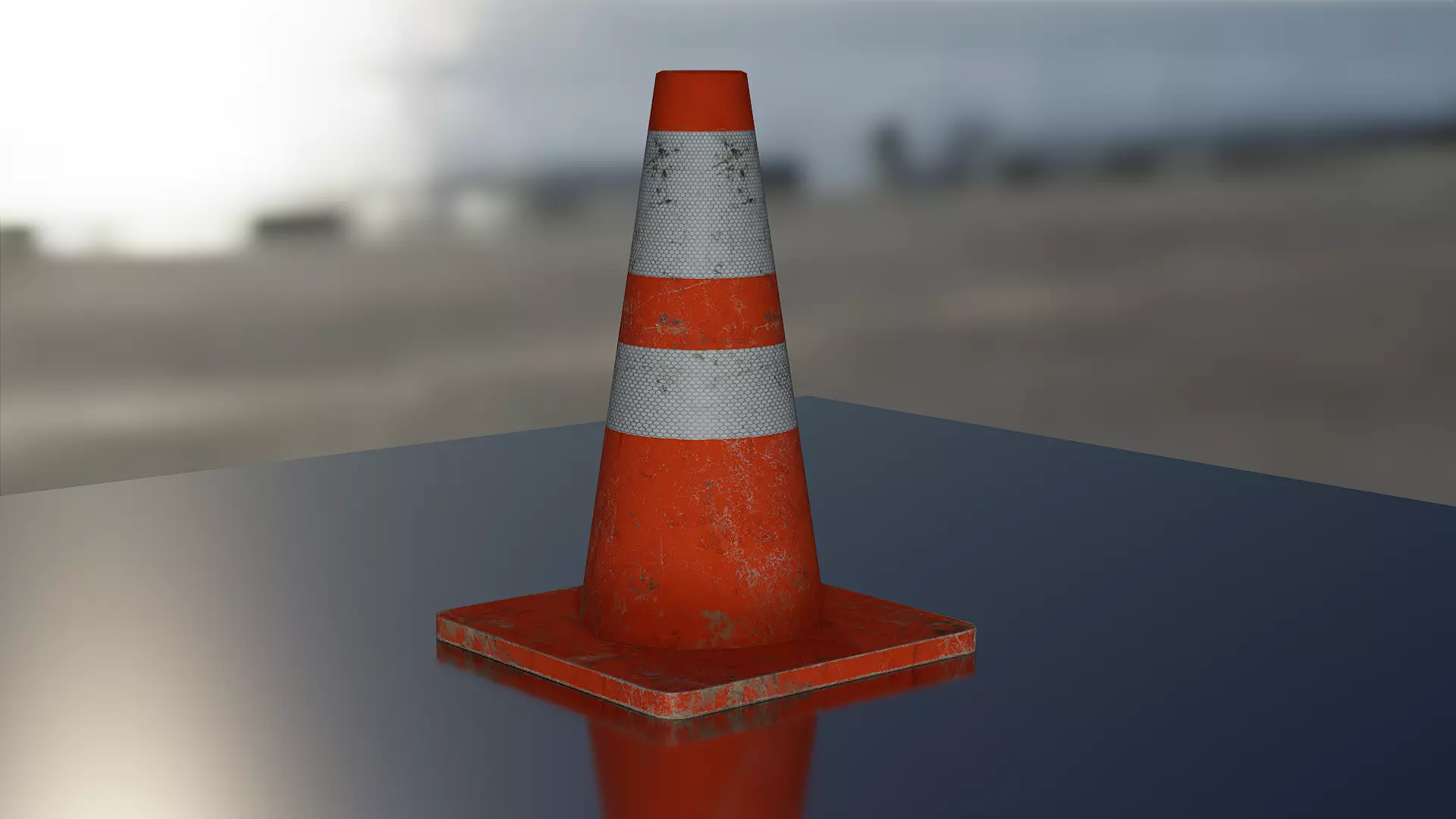 Traffic cone Low-poly 3D model_0