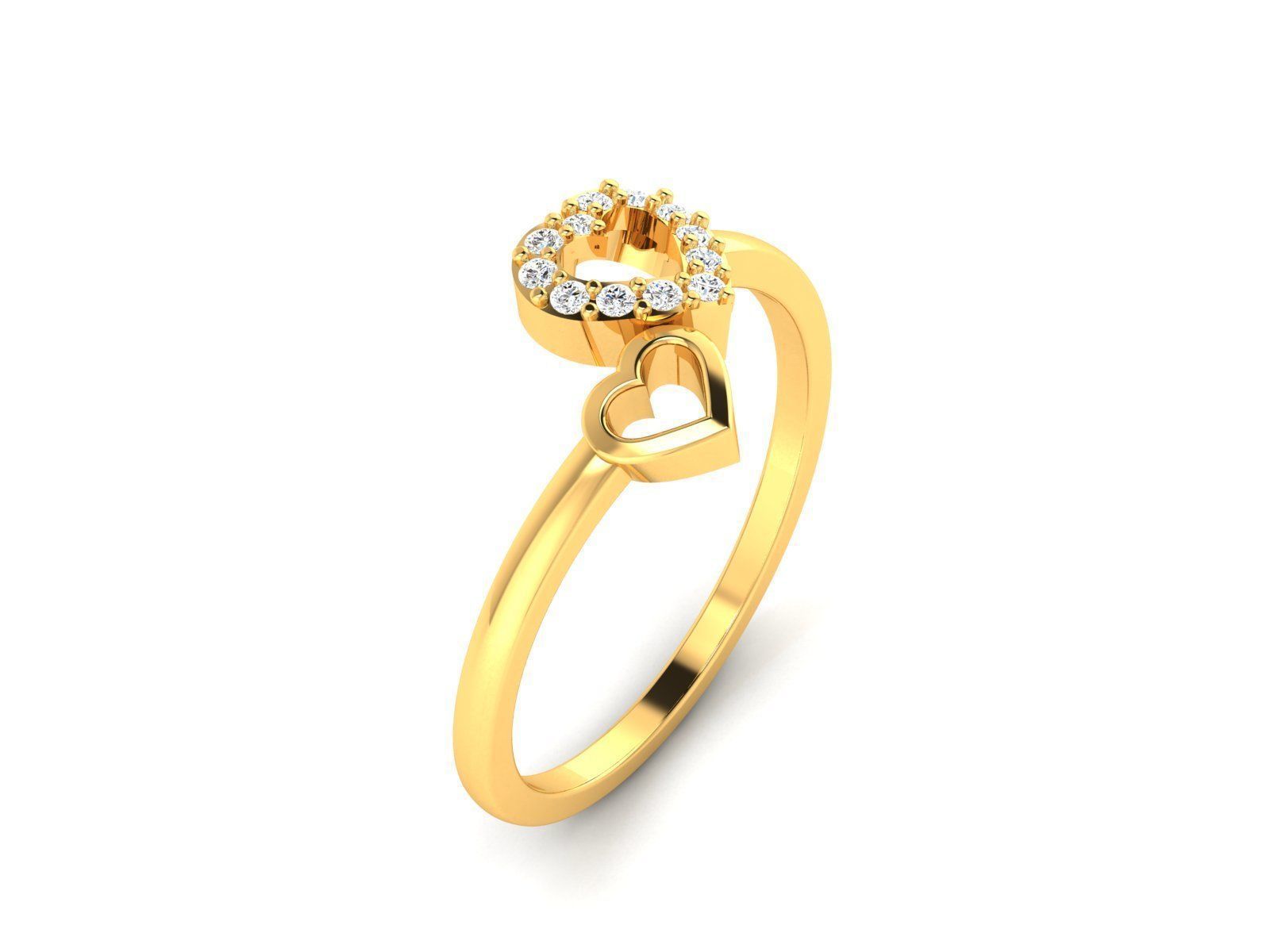 Solitaire Women  Heart Ring 3dm STl OBJ FBX Render 3D print model_1