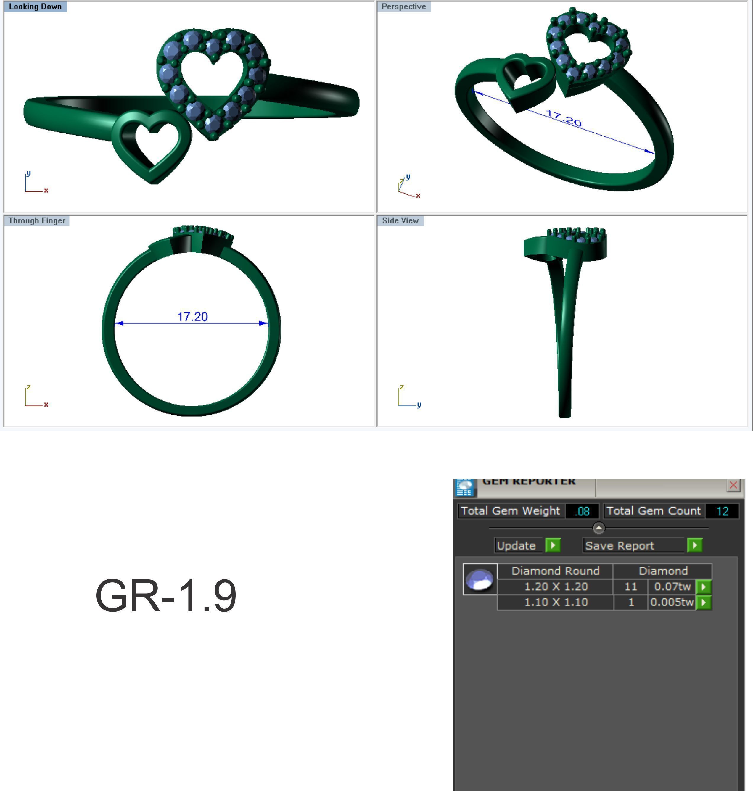 Solitaire Women  Heart Ring 3dm STl OBJ FBX Render 3D print model_8