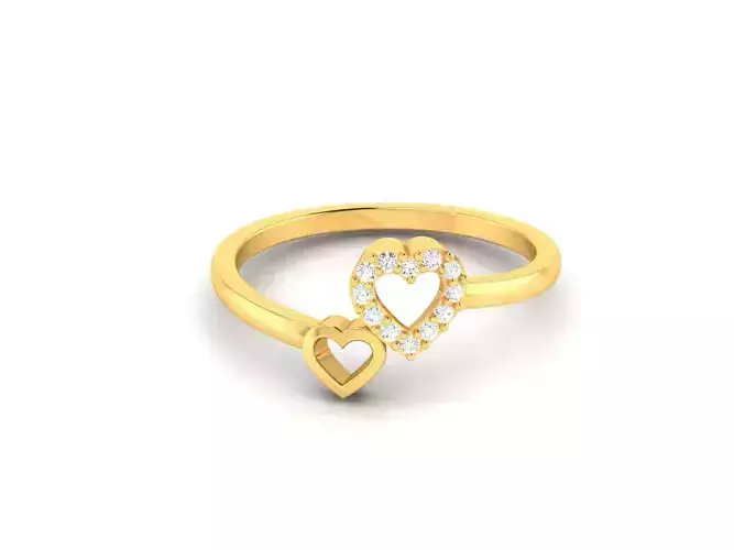Solitaire Women  Heart Ring 3dm STl OBJ FBX Render 3D print model