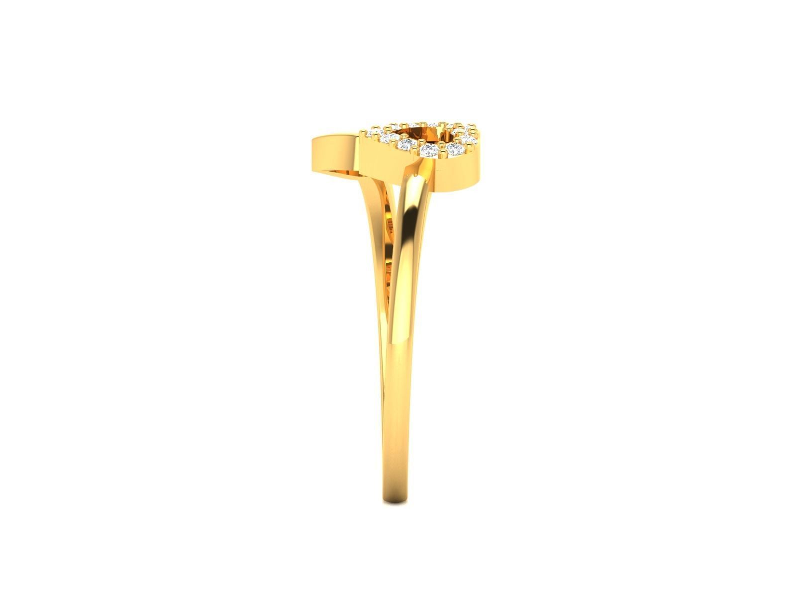 Solitaire Women  Heart Ring 3dm STl OBJ FBX Render 3D print model_6