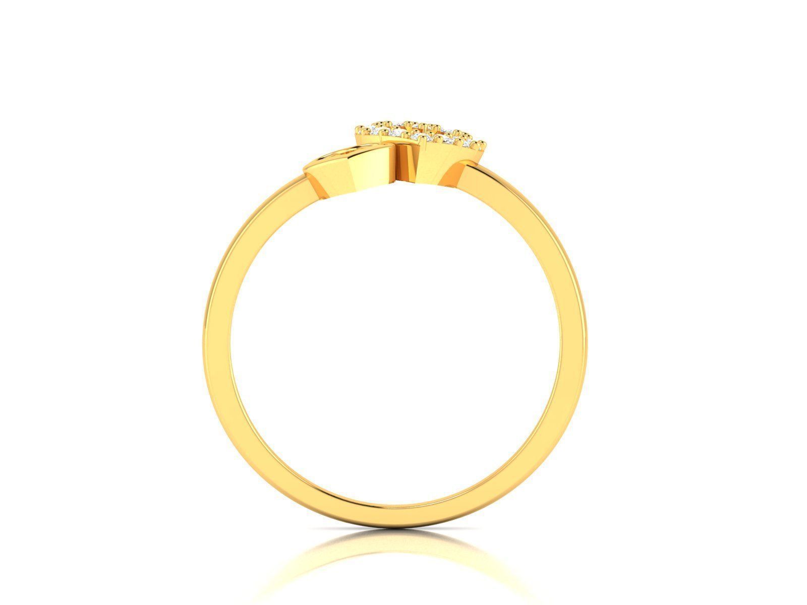 Solitaire Women  Heart Ring 3dm STl OBJ FBX Render 3D print model_3