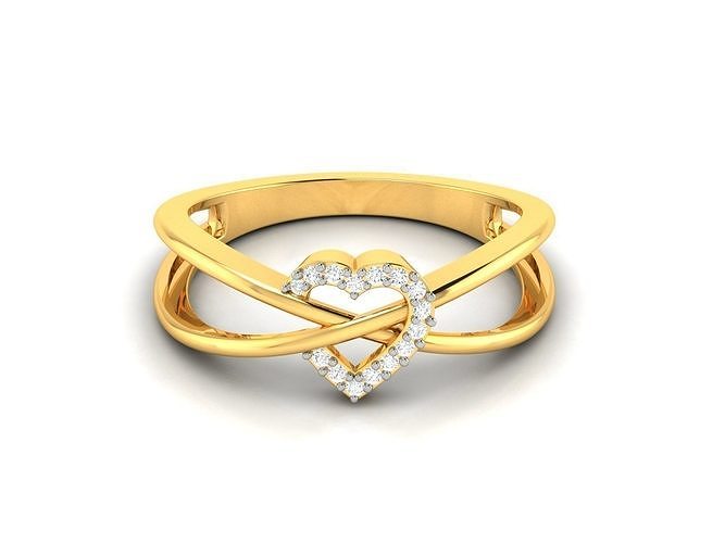 Solitaire Women Heart Engagement Ring 3dm STl OBJ FBX Render 3D print model