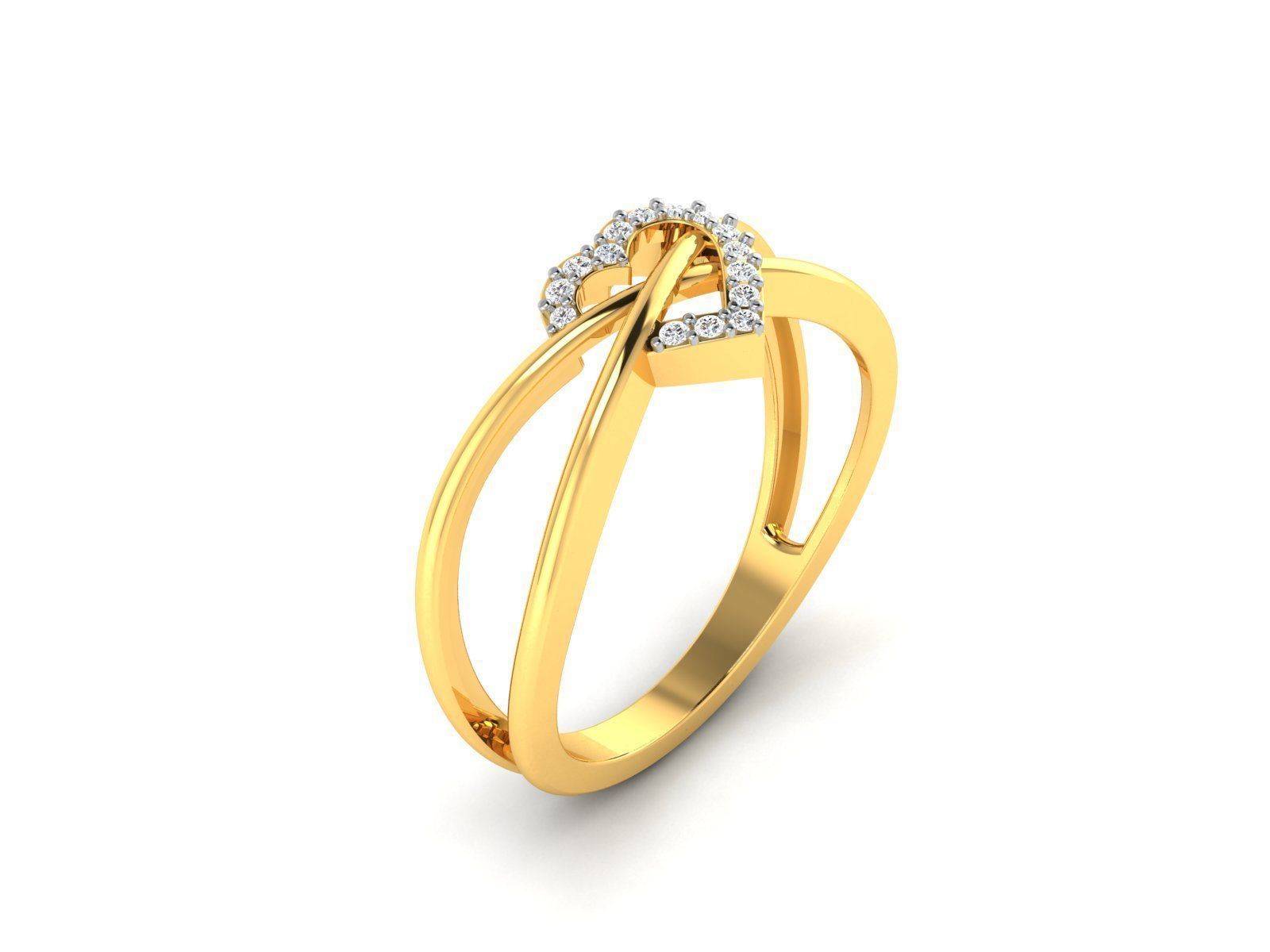 Solitaire Women Heart Engagement Ring 3dm STl OBJ FBX Render 3D print model_1