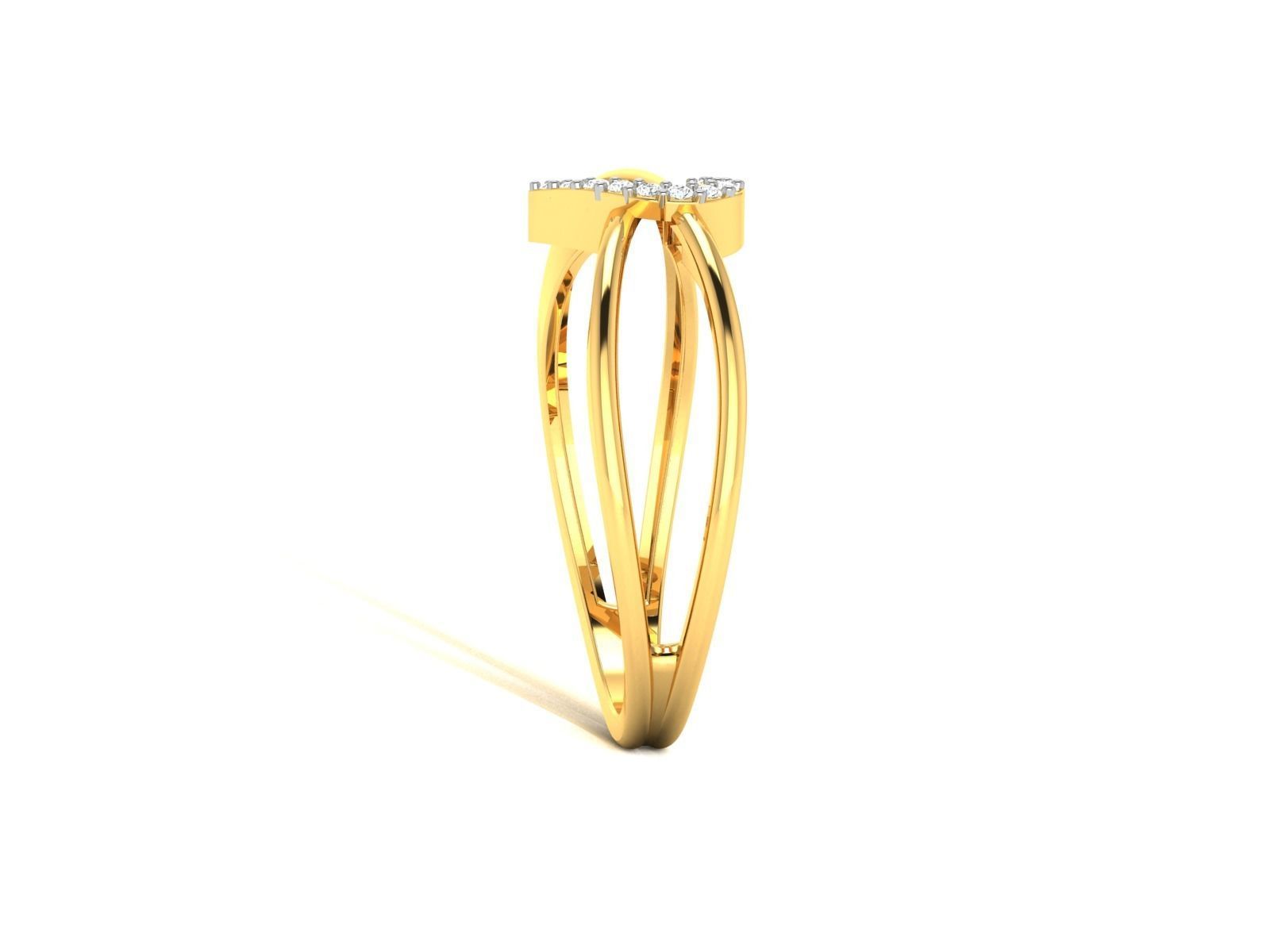 Solitaire Women Heart Engagement Ring 3dm STl OBJ FBX Render 3D print model_6